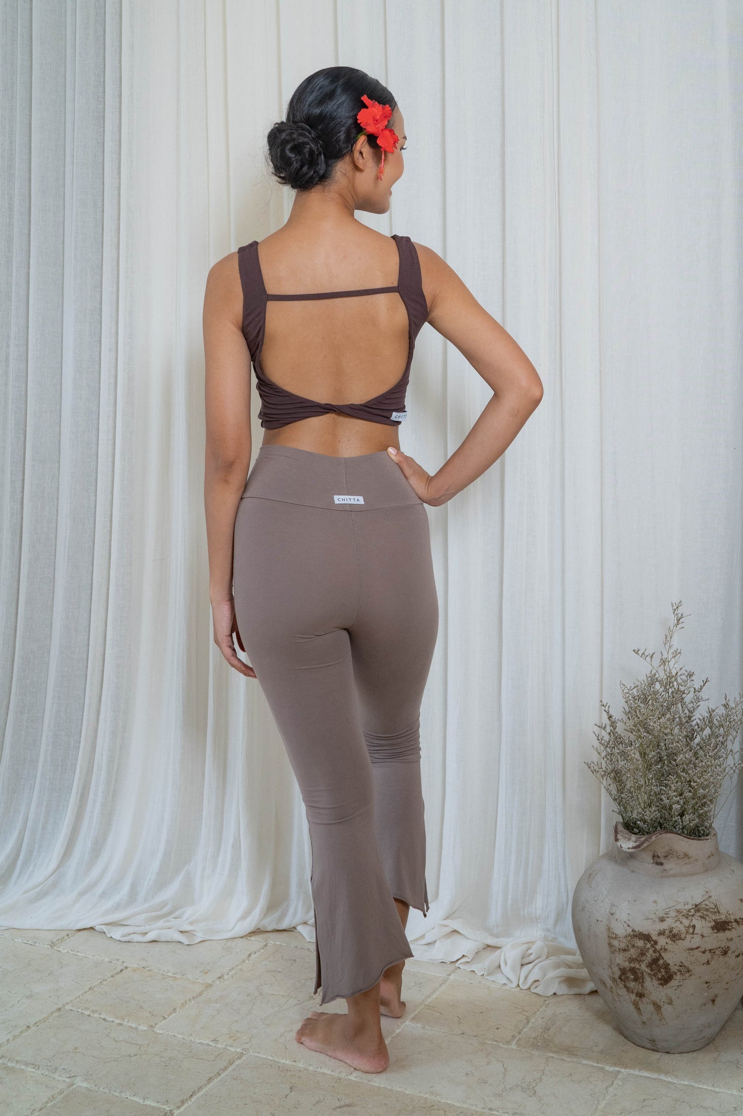 Chetna Flare Pants with Slit - Sable