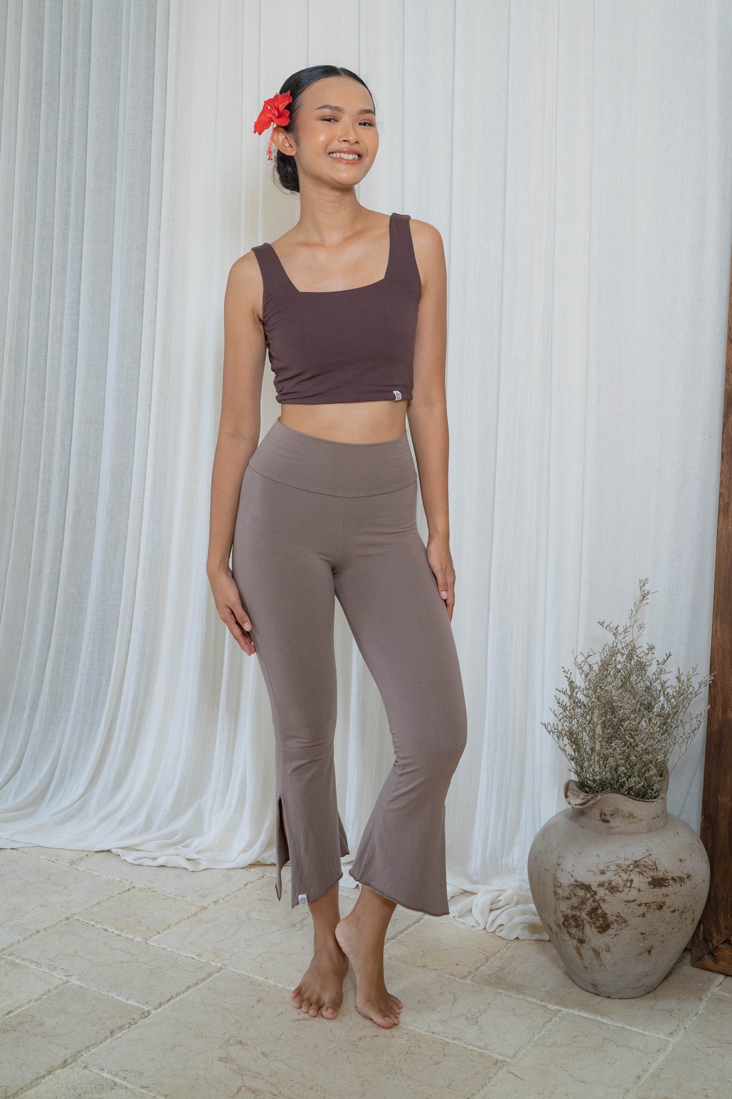 Chetna Flare Pants with Slit - Sable