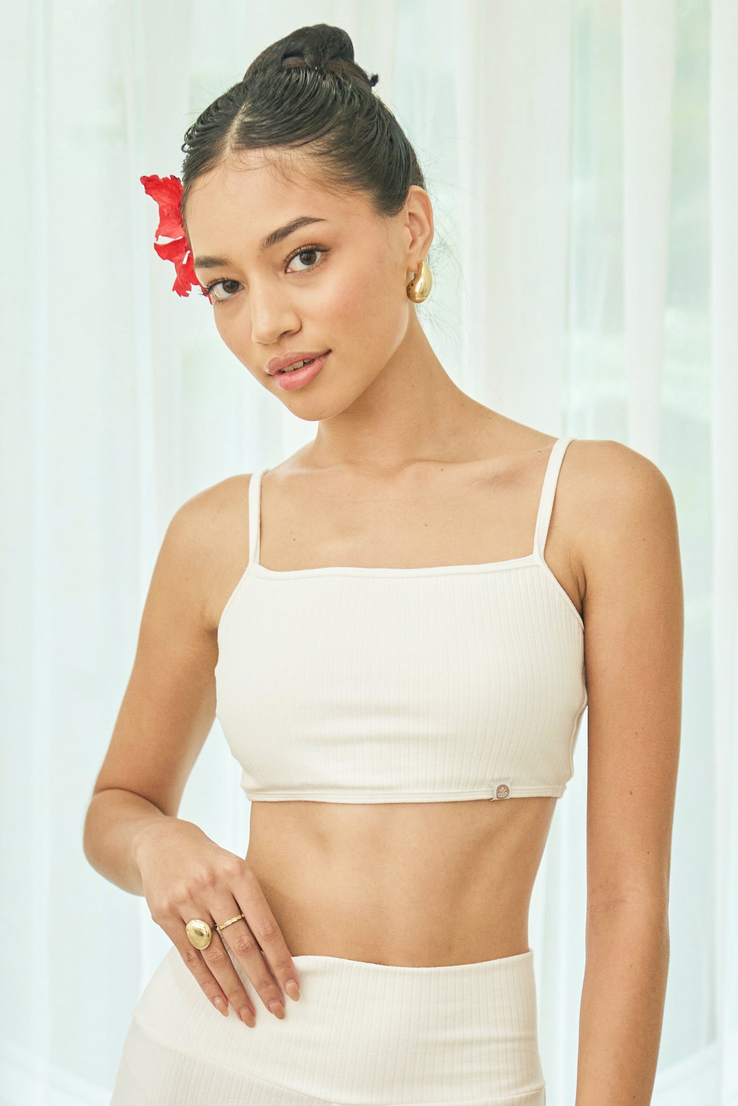 Tara Ribbed Top - Crème