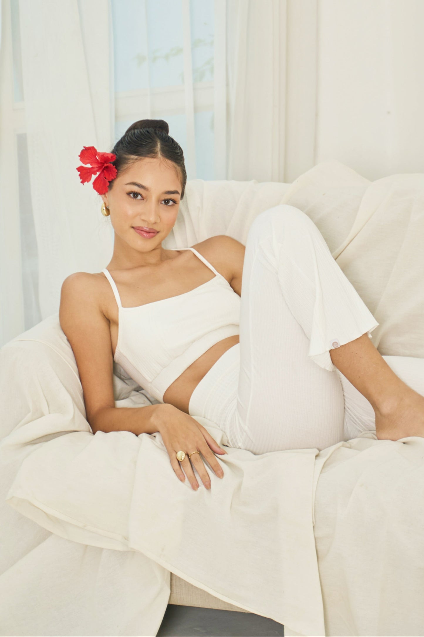 Vira Ribbed Top - Crème