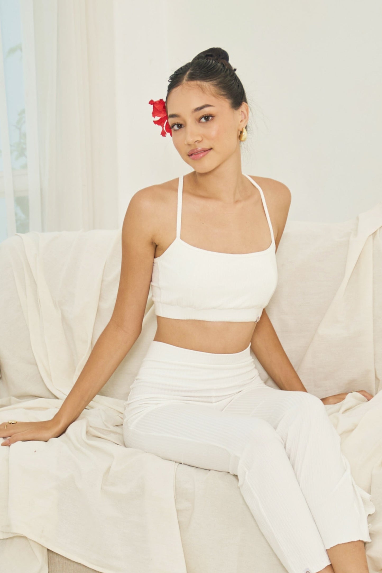 Vira Ribbed Top - Crème