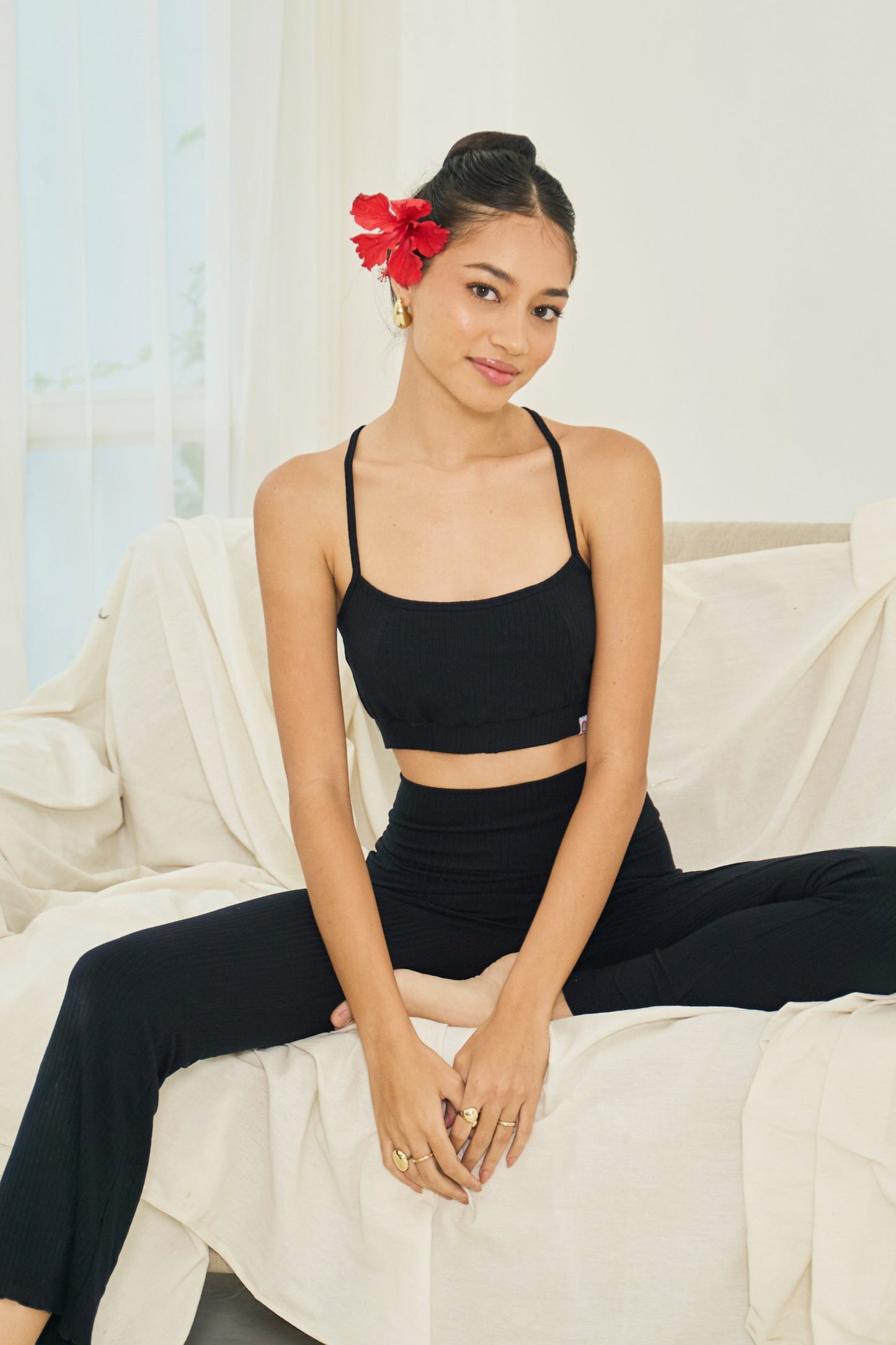 Vira Ribbed Top - Noir