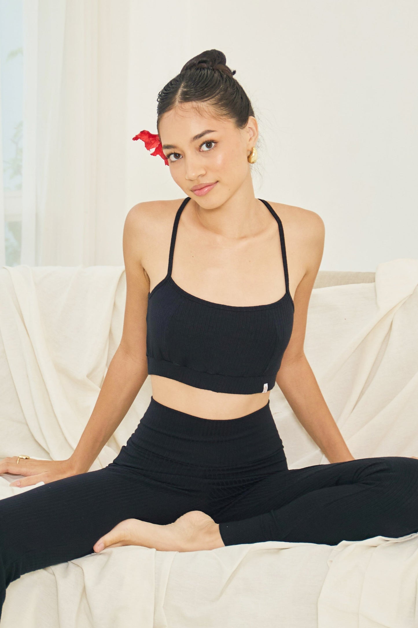 Vira Ribbed Top - Noir