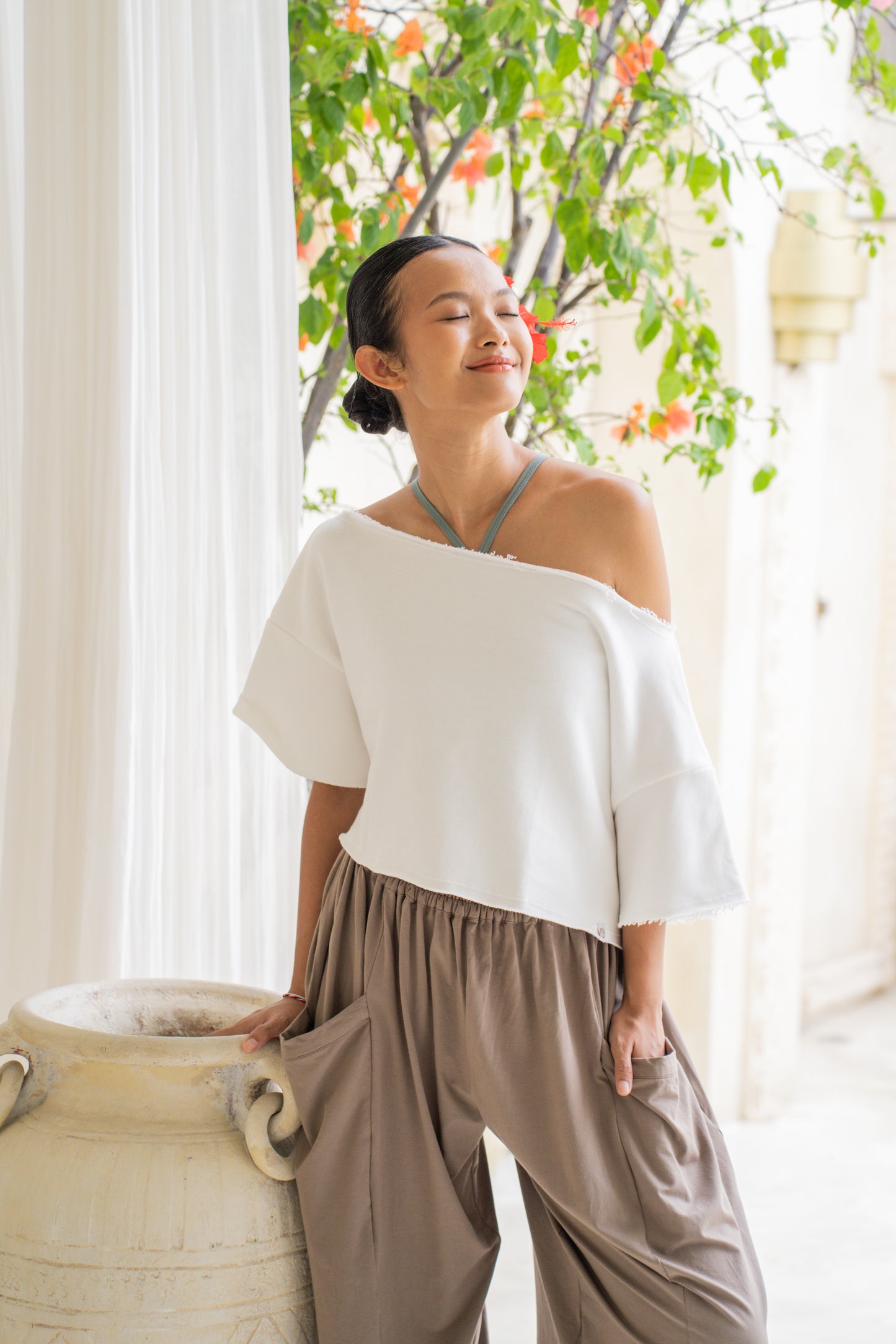 Asha Organic French Cotton Sweatshirt - Milk