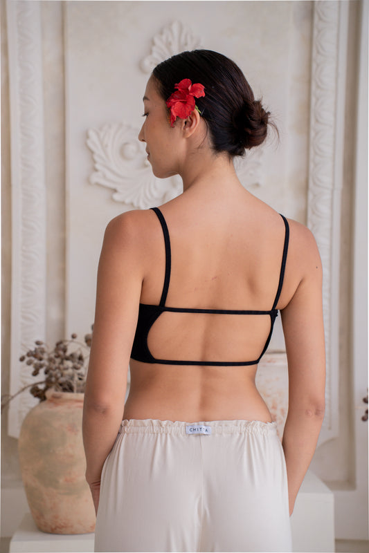 Tara Ribbed Top - Noir