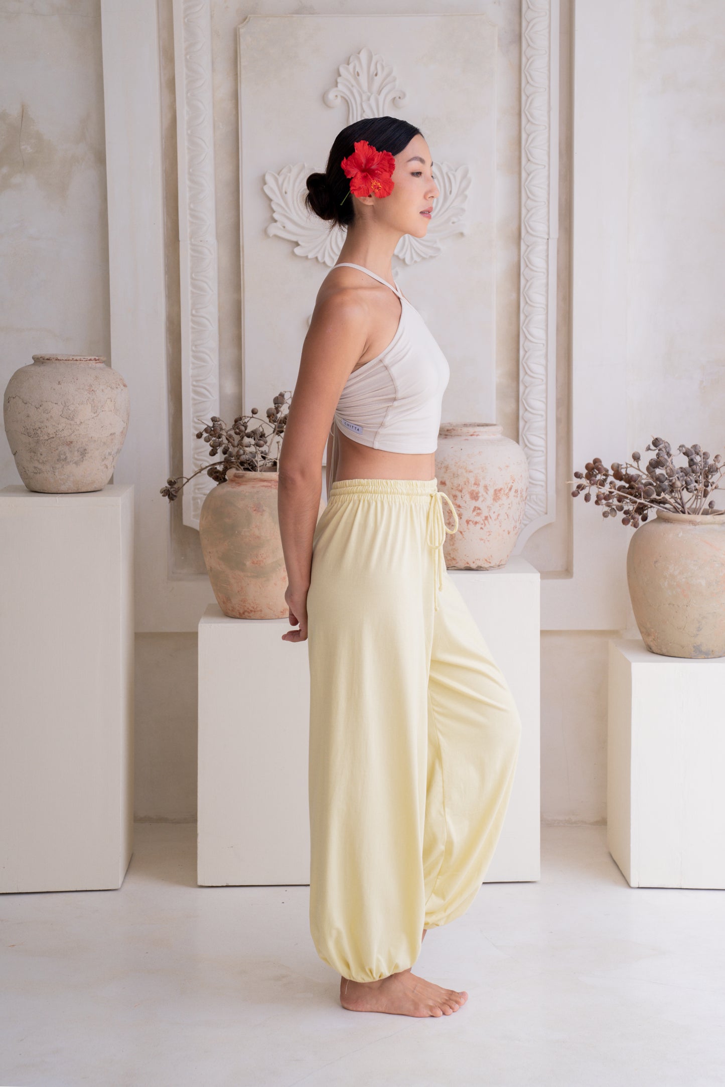 Soma Wide Joggers - Lemon