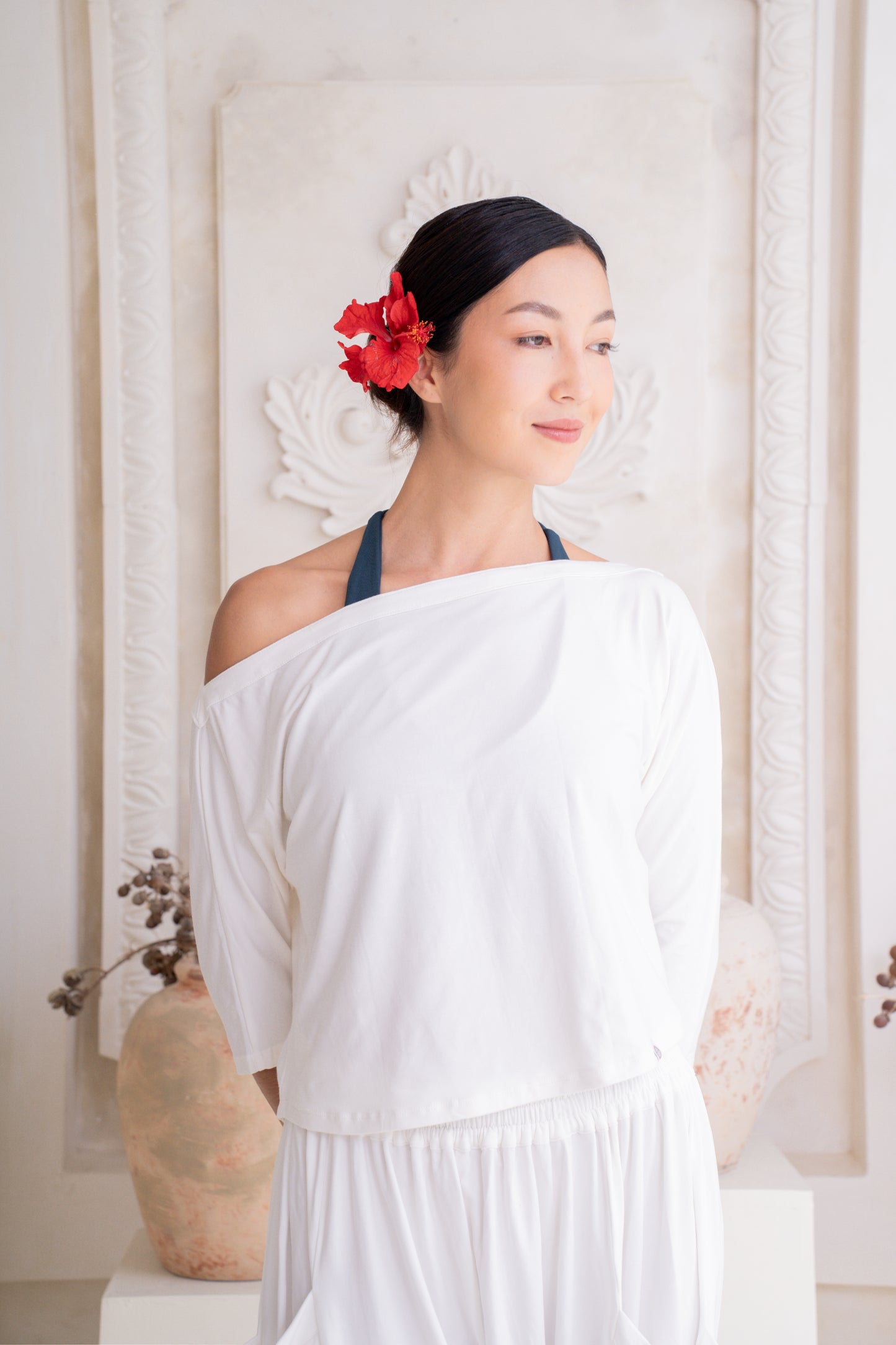 Nadi Off-Shoulder Drape - Coconut Milk