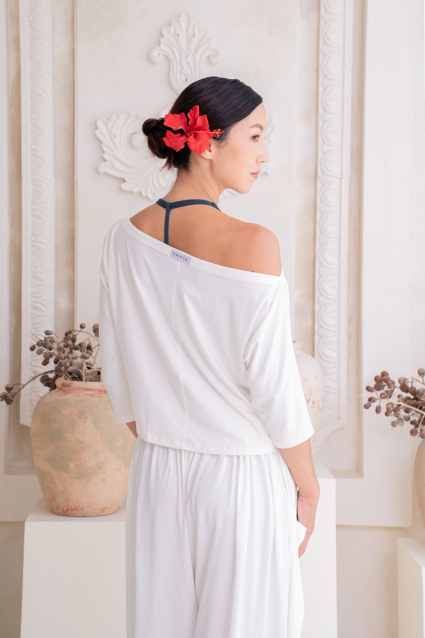 Nadi Off-Shoulder Drape - Coconut Milk