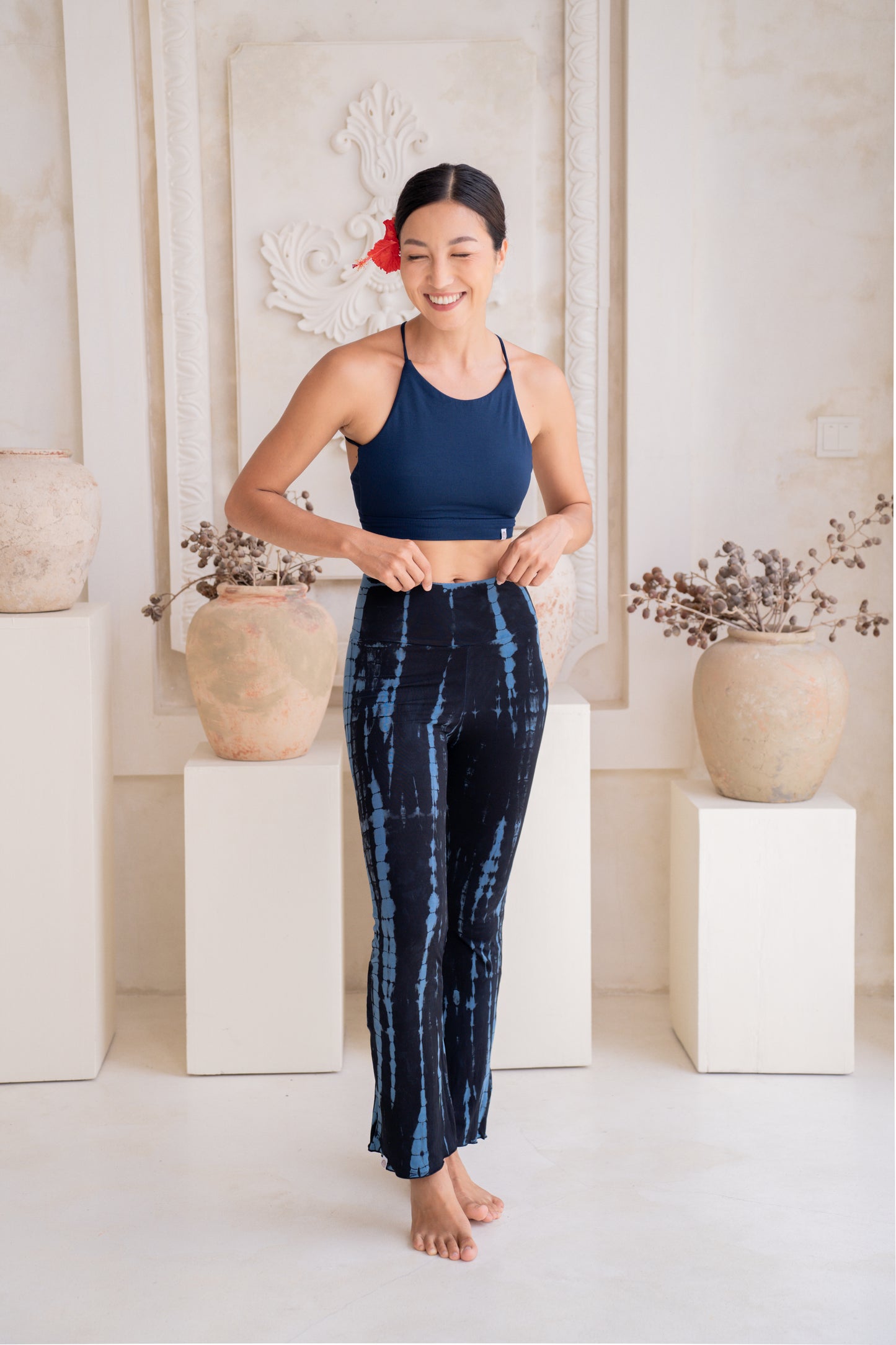 Sadhana Flare Pants - Tie-dye Navy