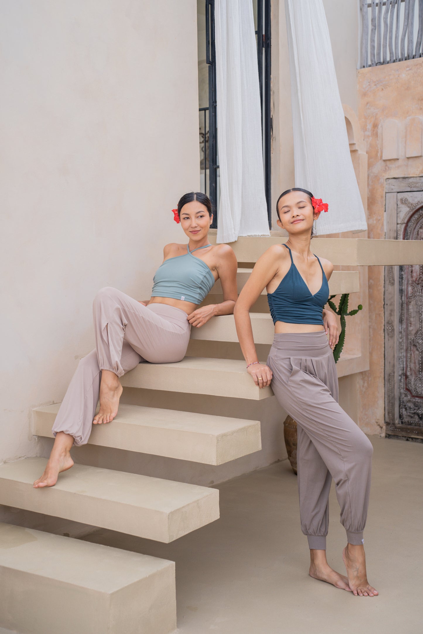 Sita Jogger Pants with Slit - Sand