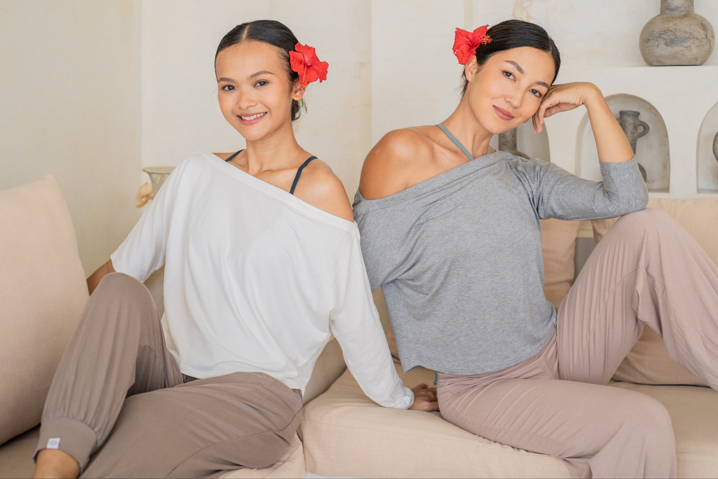 Nadi Off-Shoulder Drape - Fog
