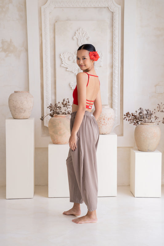 Maya Draped Pants with Pockets - Sable