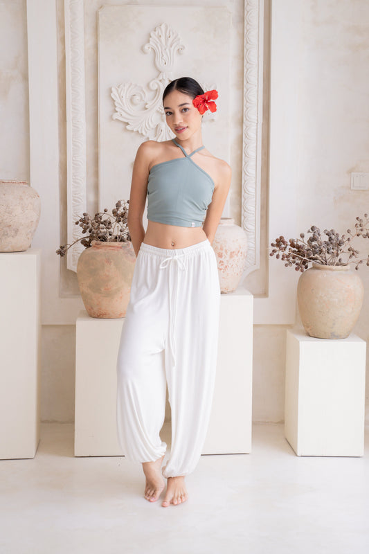 Soma Wide Ribbed Joggers - Crème