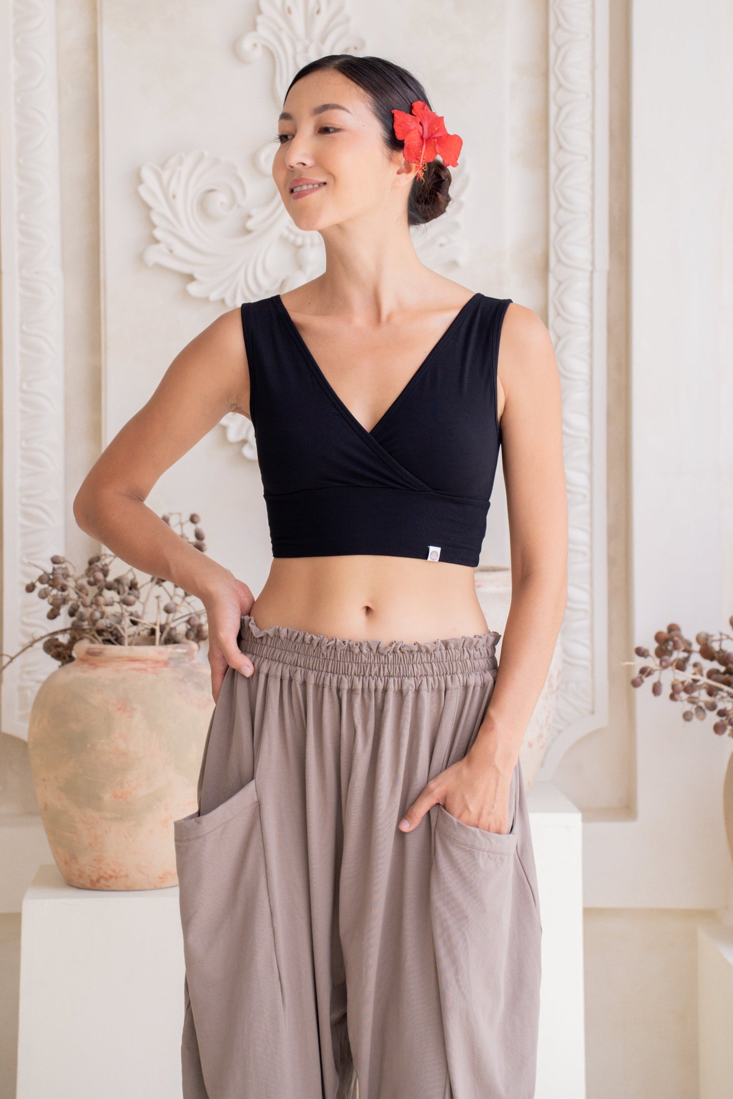 Drishti Wrap Top - Black