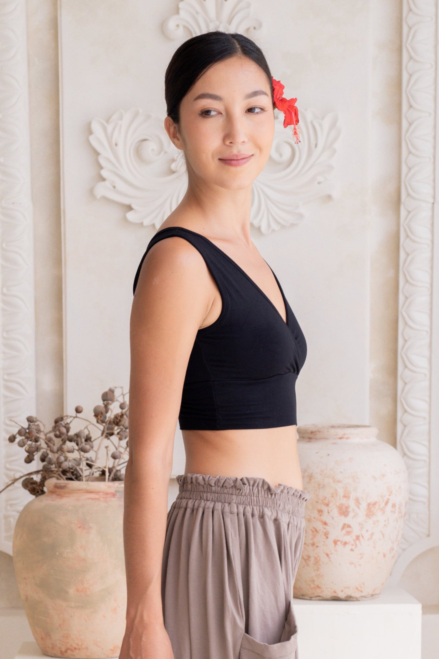 Drishti Wrap Top - Black