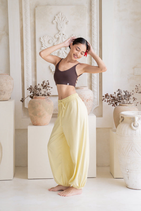 Soma Wide Joggers - Lemon