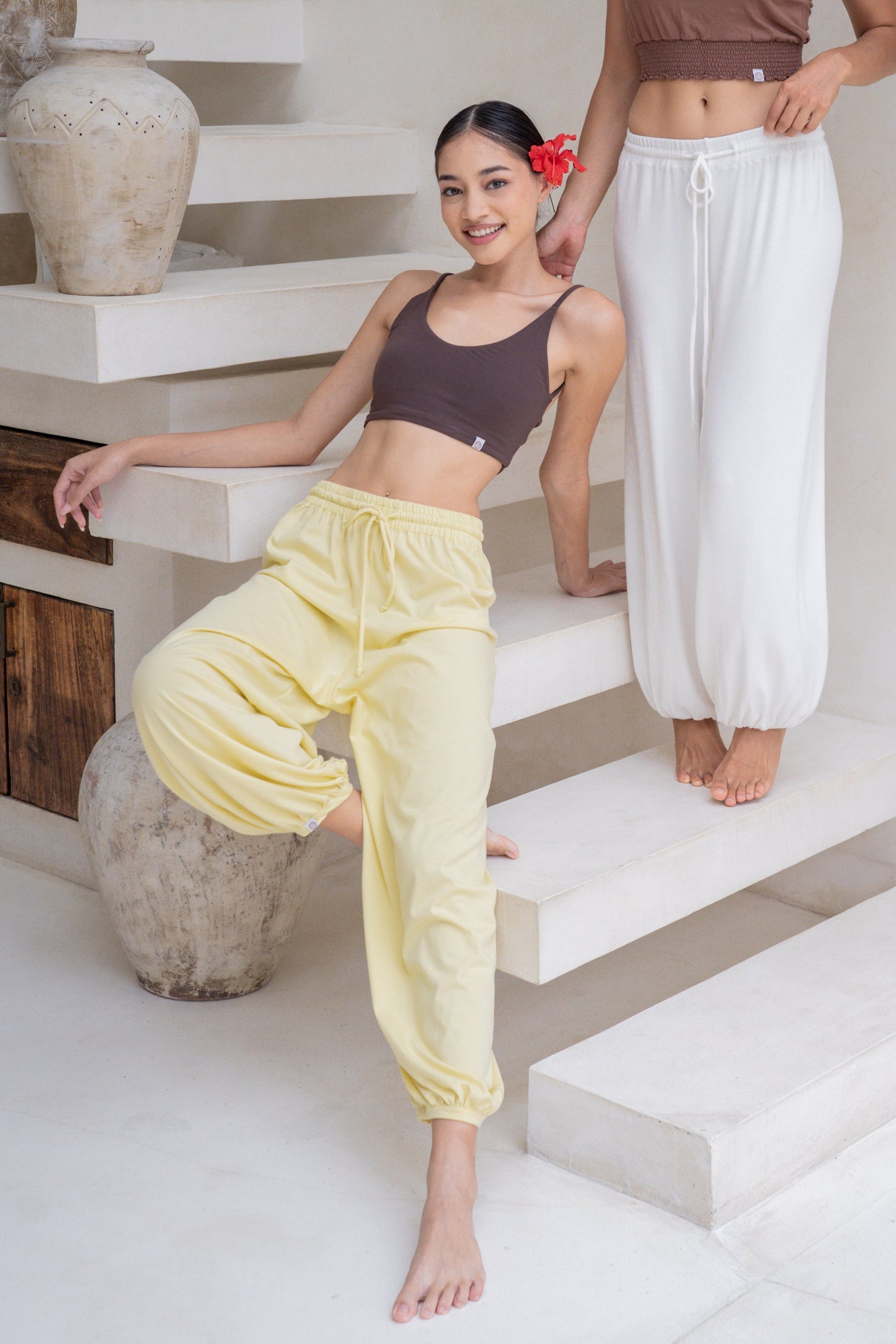 Soma Wide Joggers - Lemon