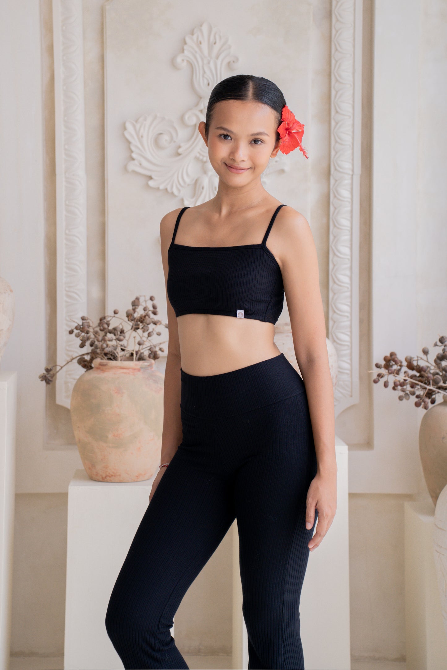 Tara Ribbed Top - Noir