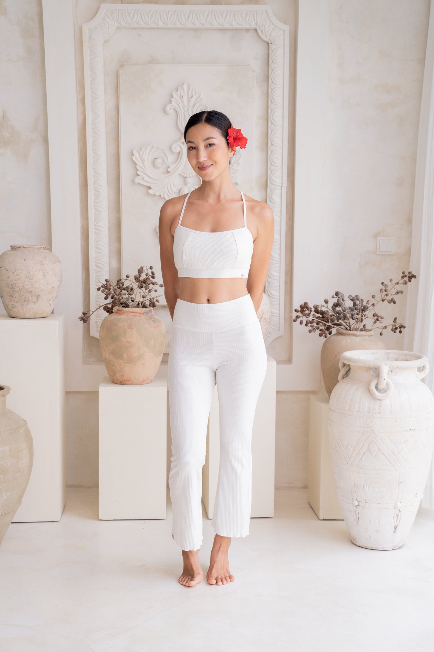 Sadhana Ribbed Flare Pants - Crème
