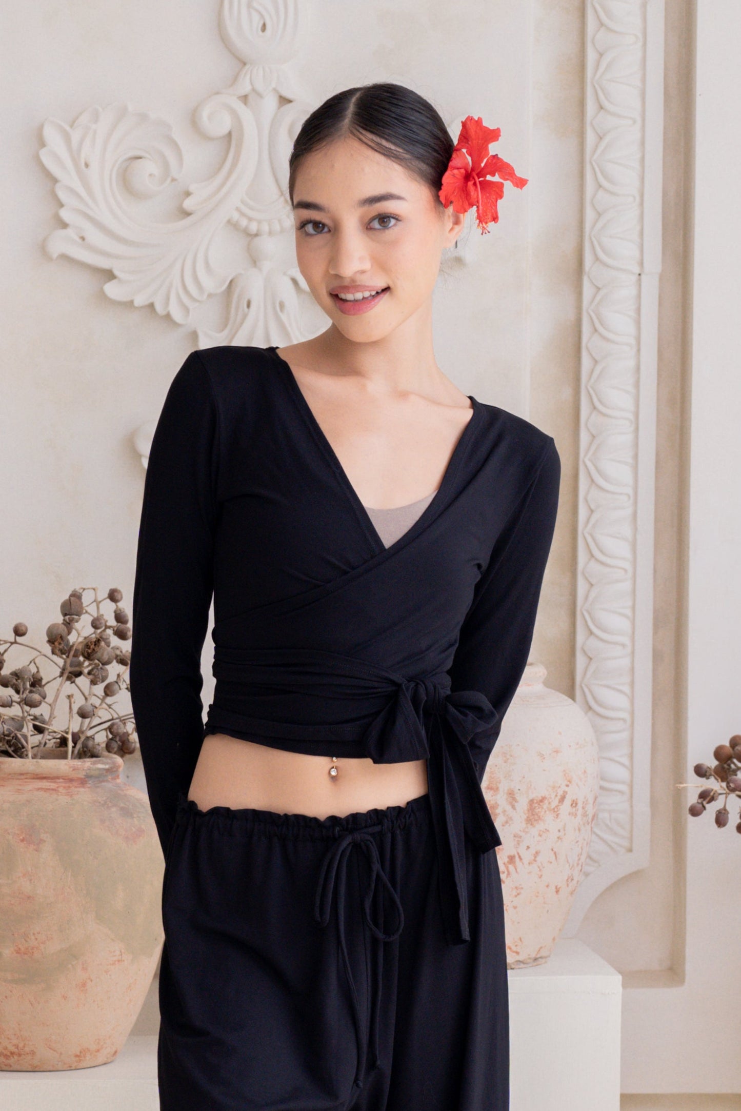 Sara Wrap Cardigan - Black