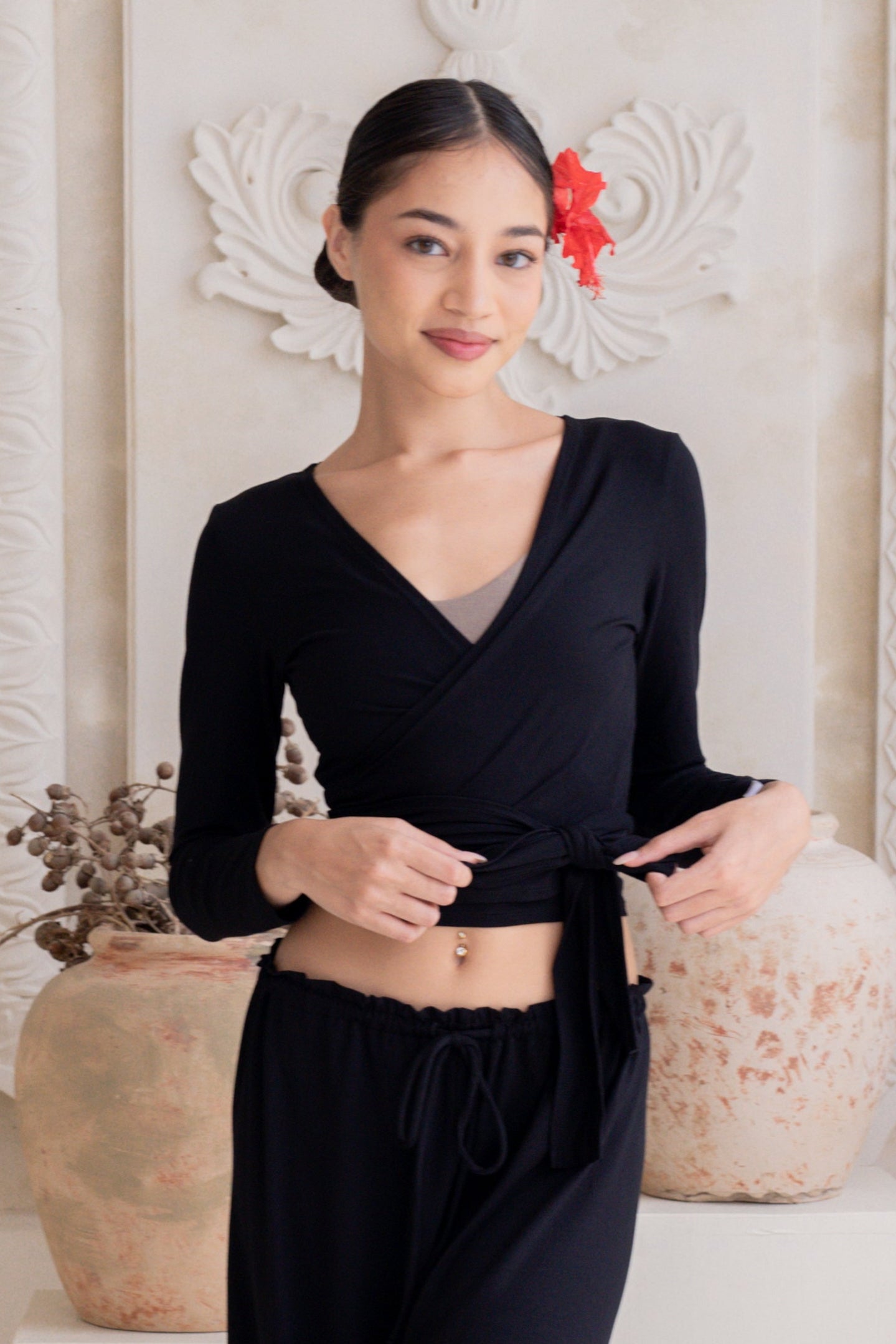Sara Wrap Cardigan - Black