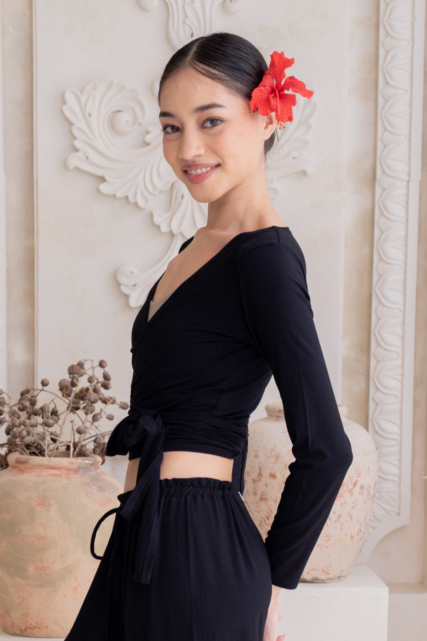 Sara Wrap Cardigan - Black