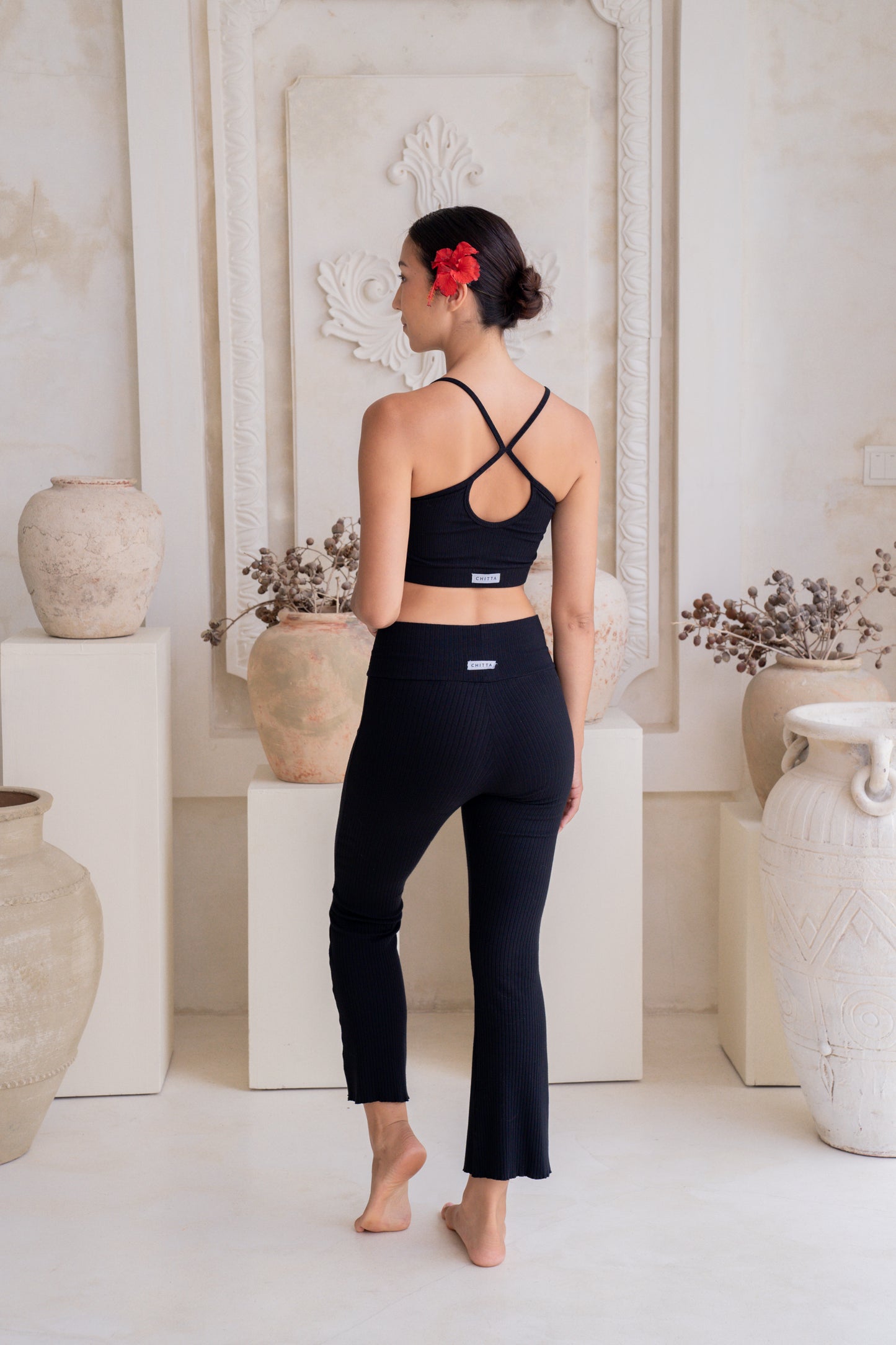 Sadhana Ribbed Flare Pants - Noir