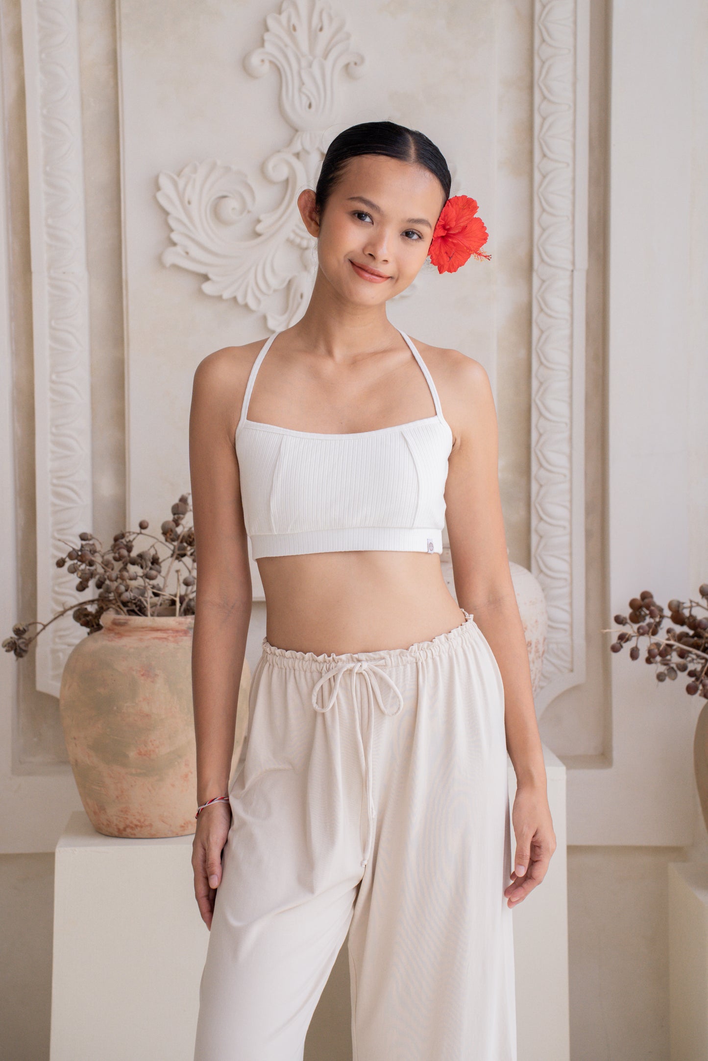 Vira Ribbed Top - Crème