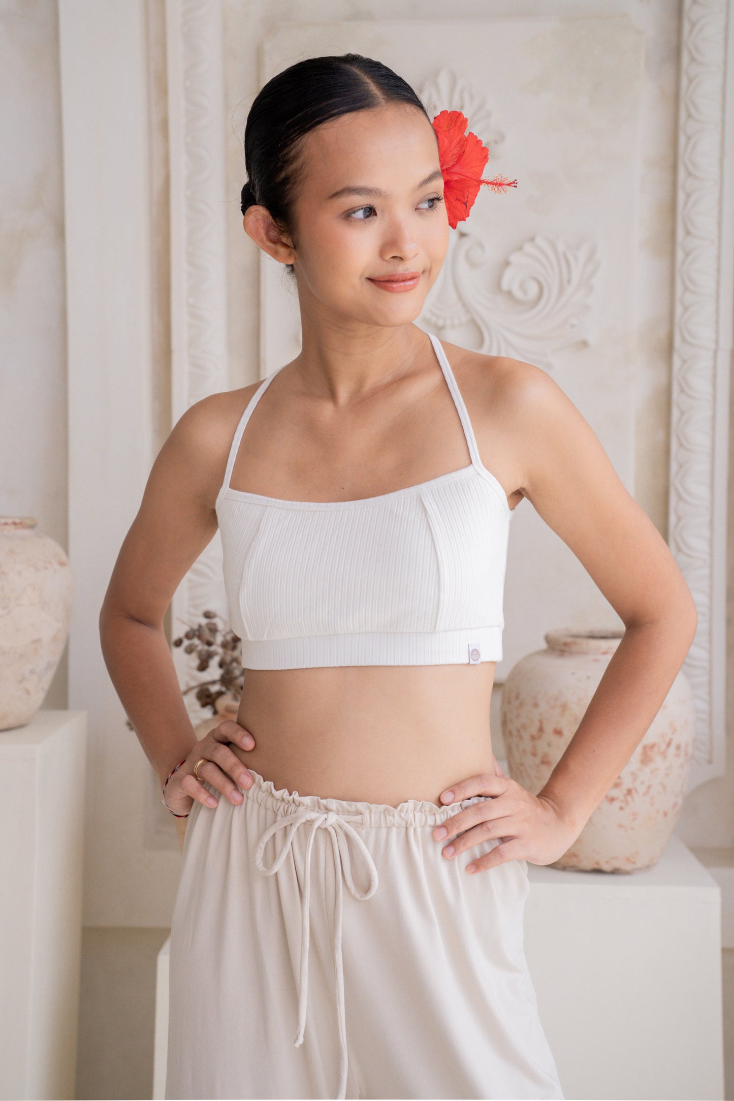 Vira Ribbed Top - Crème