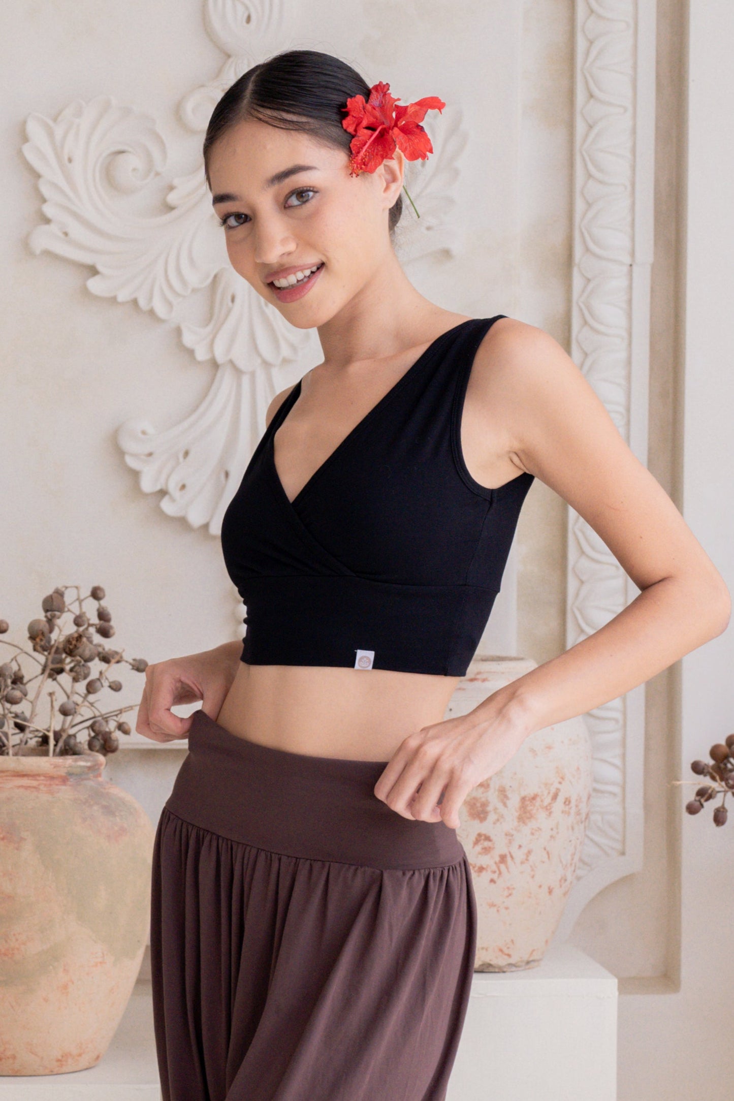 Drishti Wrap Top - Black