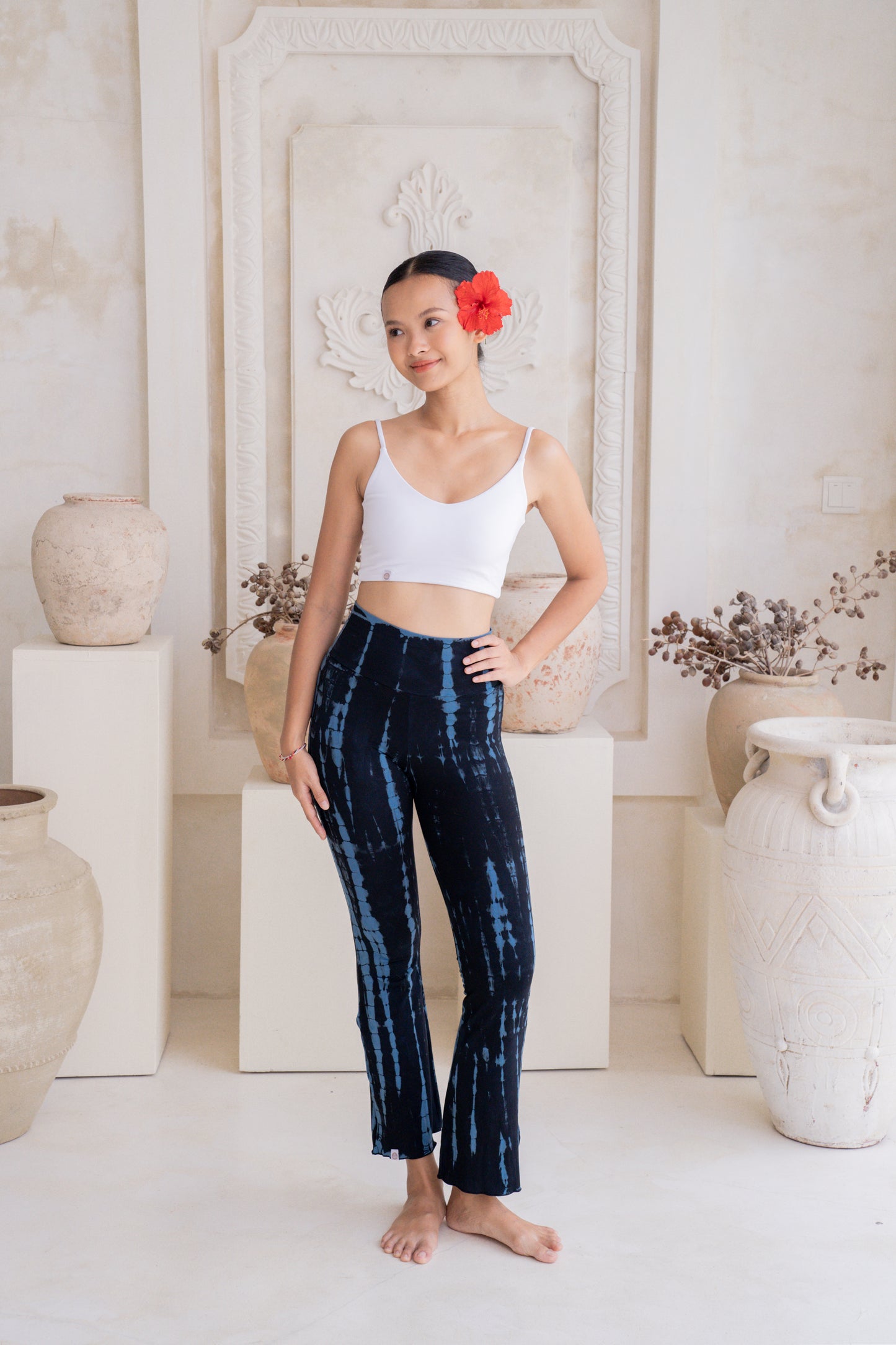 Sadhana Flare Pants - Tie-dye Navy
