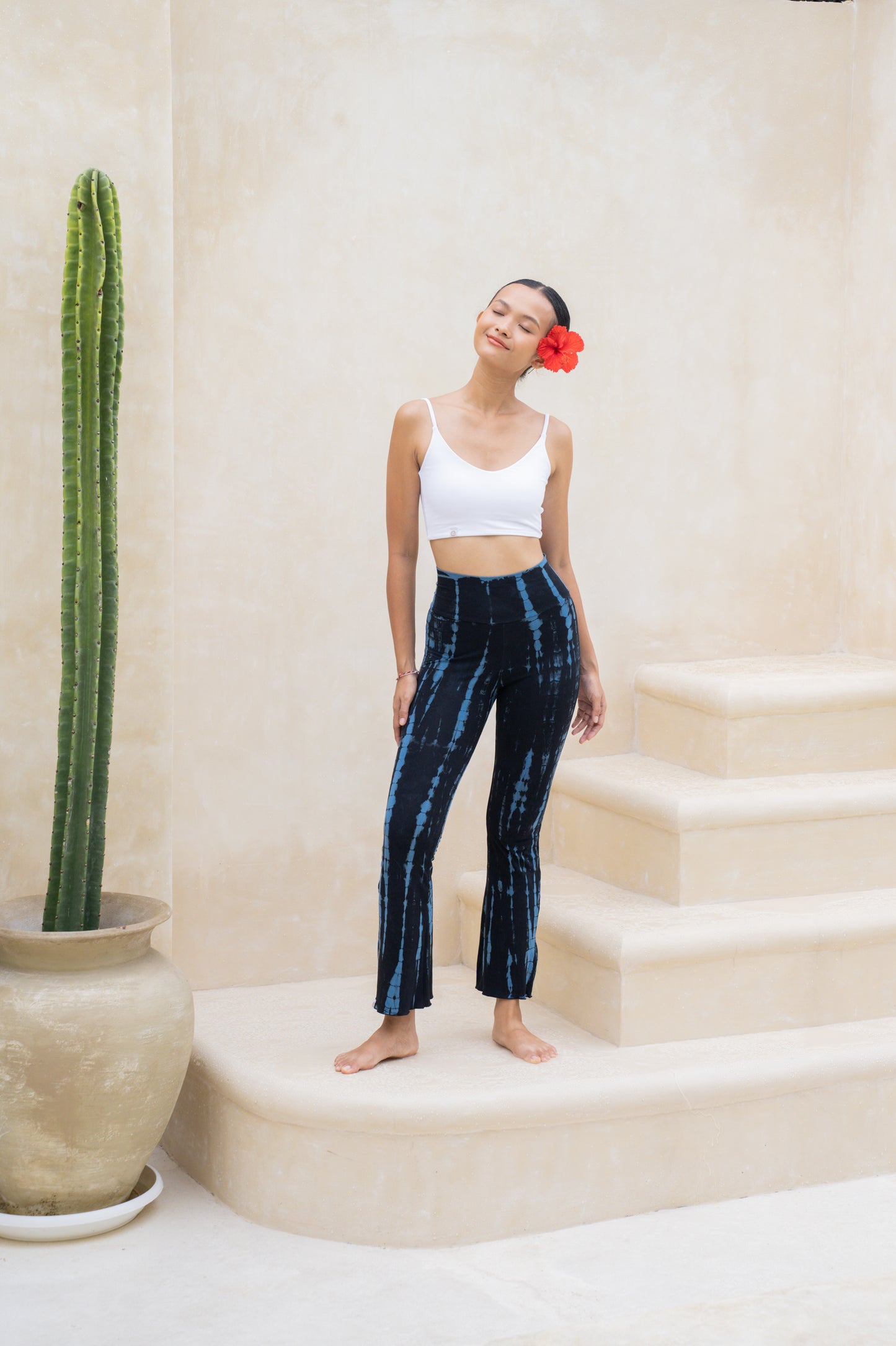 Sadhana Flare Pants - Tie-dye Navy