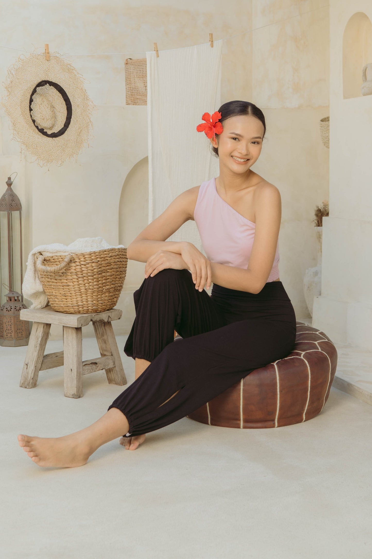 Sita Jogger Pants with Slit - Black