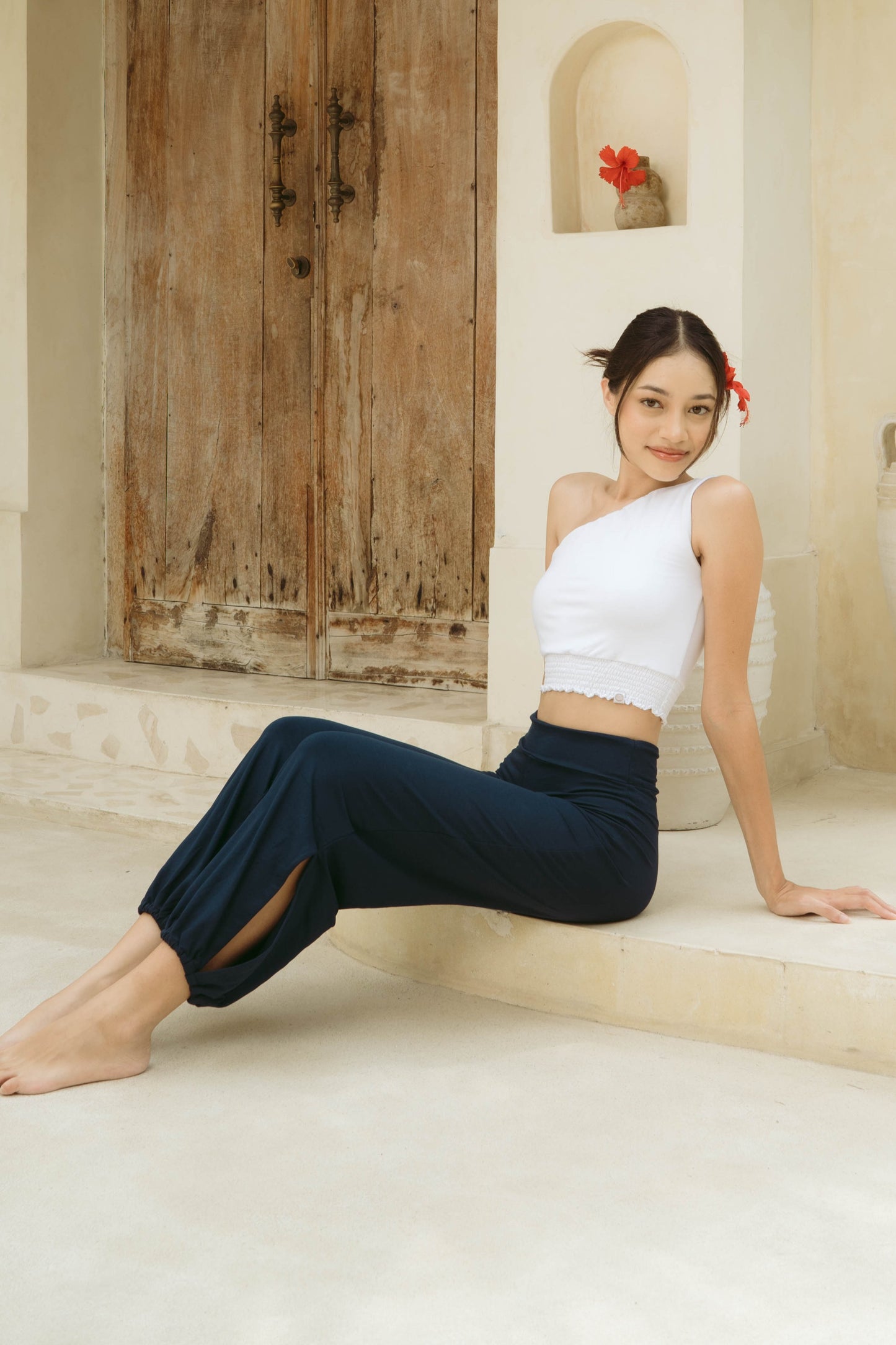 Sita Jogger Pants with Slit - Midnight