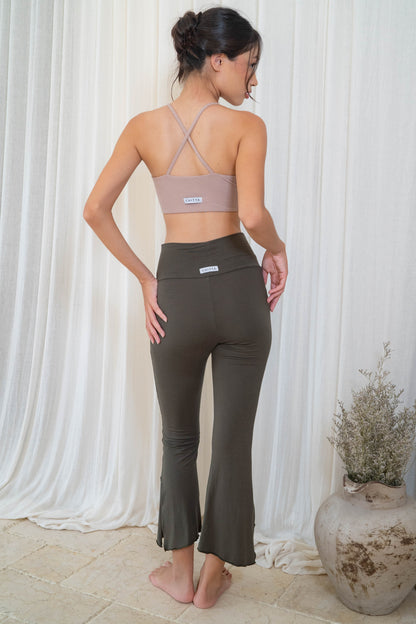 Chetna Flare Pants with Slit - Forest