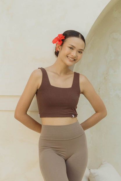 Devi Twist Back Top - Chocolate