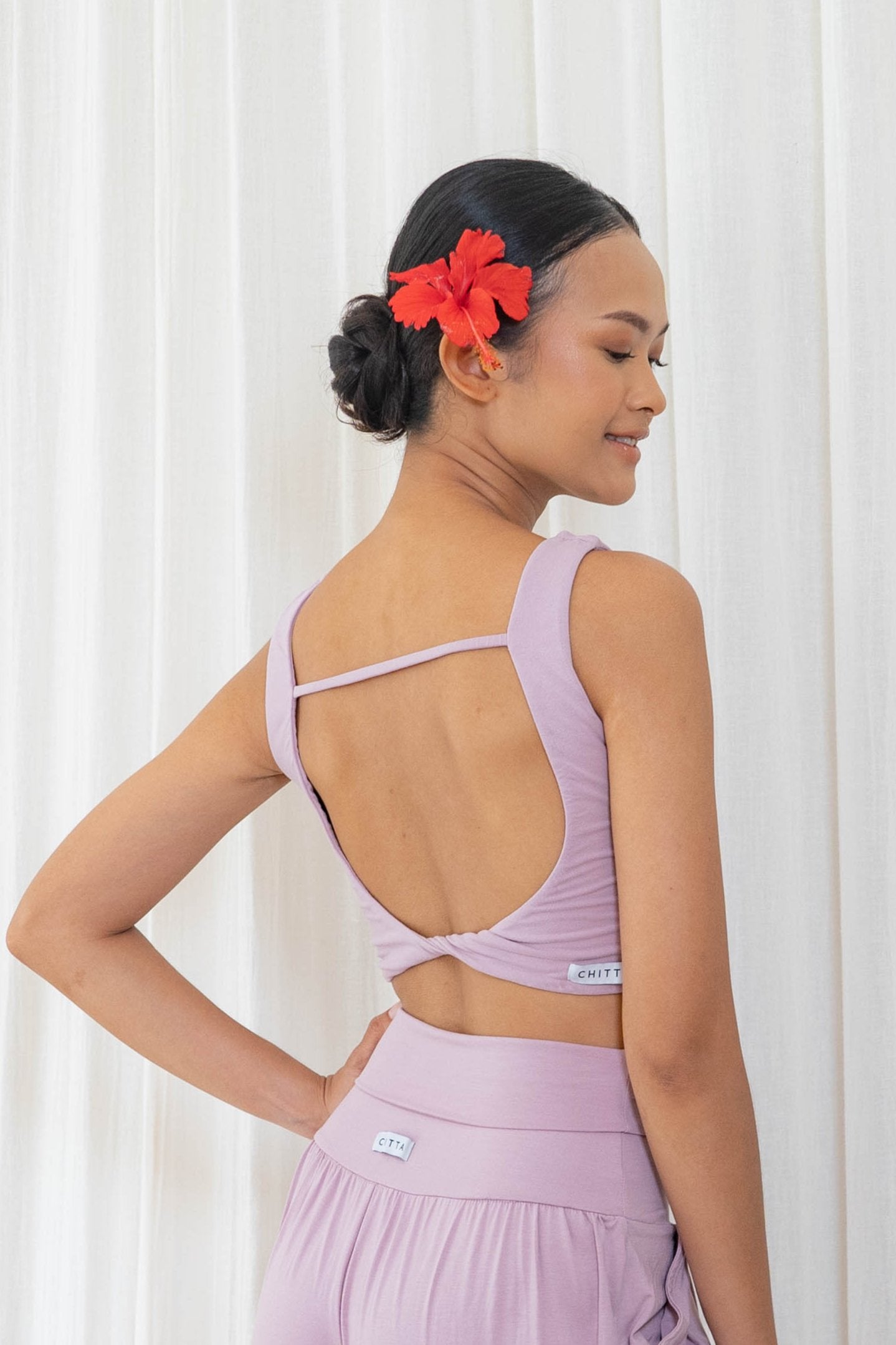 Devi Twist Back Top - Mauve