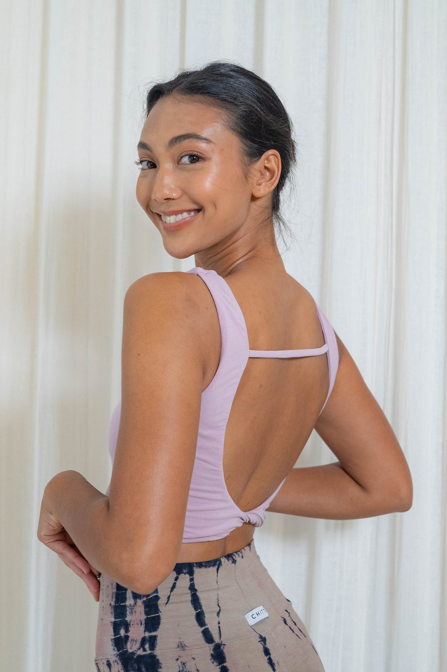 Devi Twist Back Top - Mauve