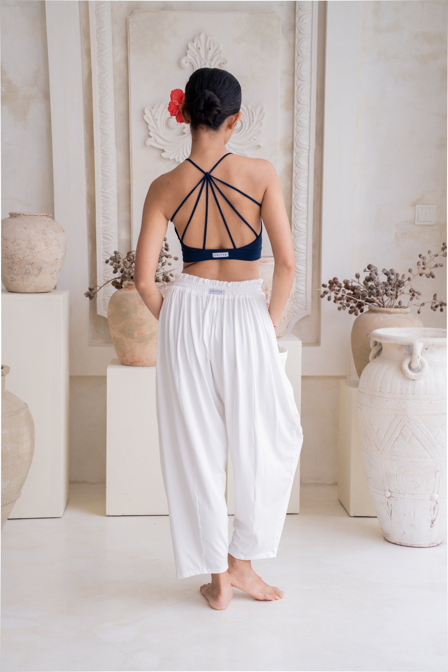 Maya Draped Pants with Pockets - Coconut Milk