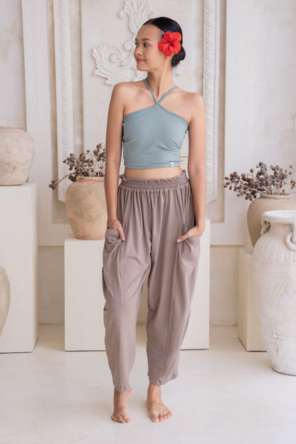 Maya Draped Pants with Pockets - Sable