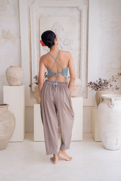 Maya Draped Pants with Pockets - Sable
