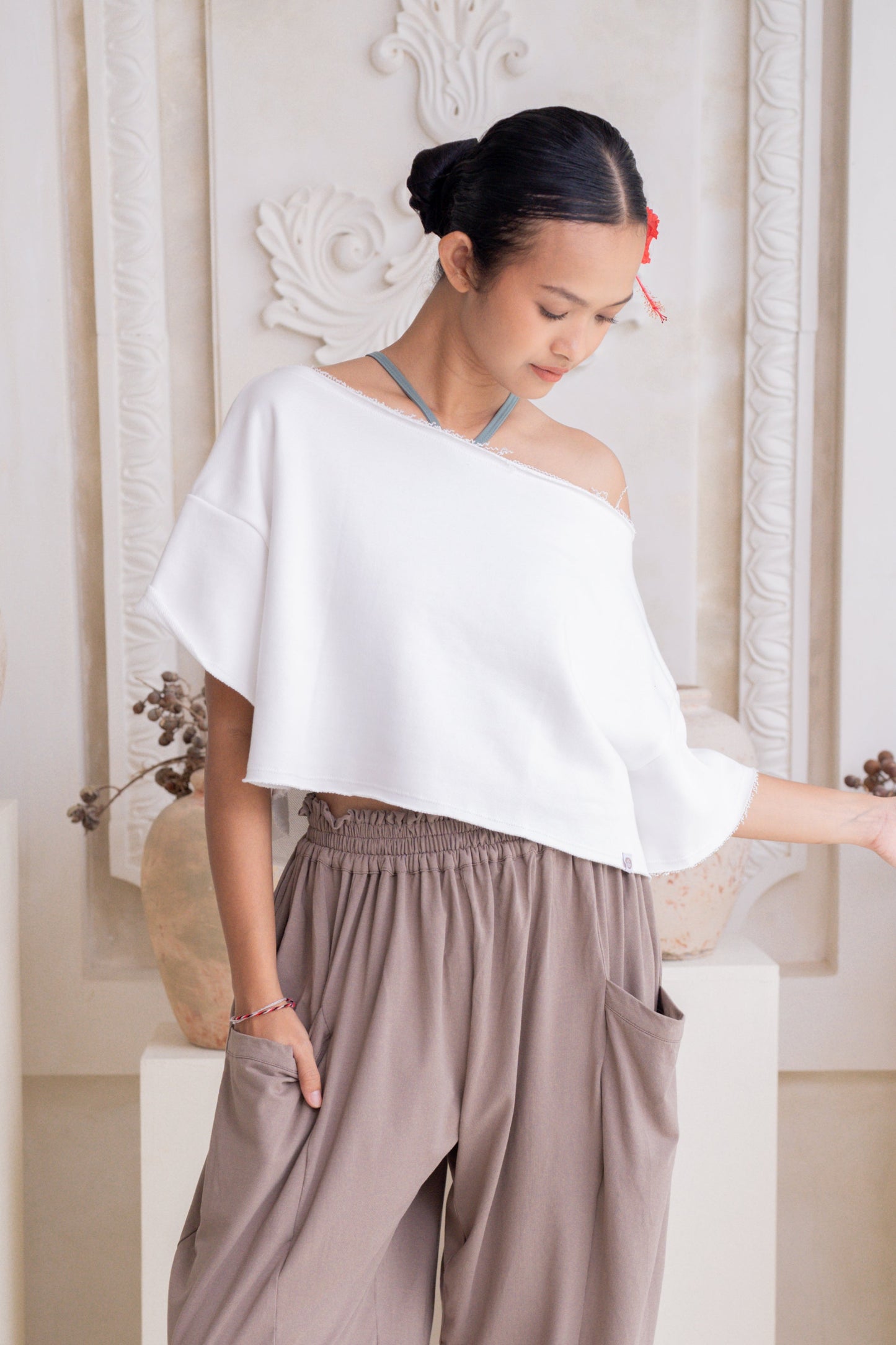 Asha Organic French Cotton Sweatshirt - Milk
