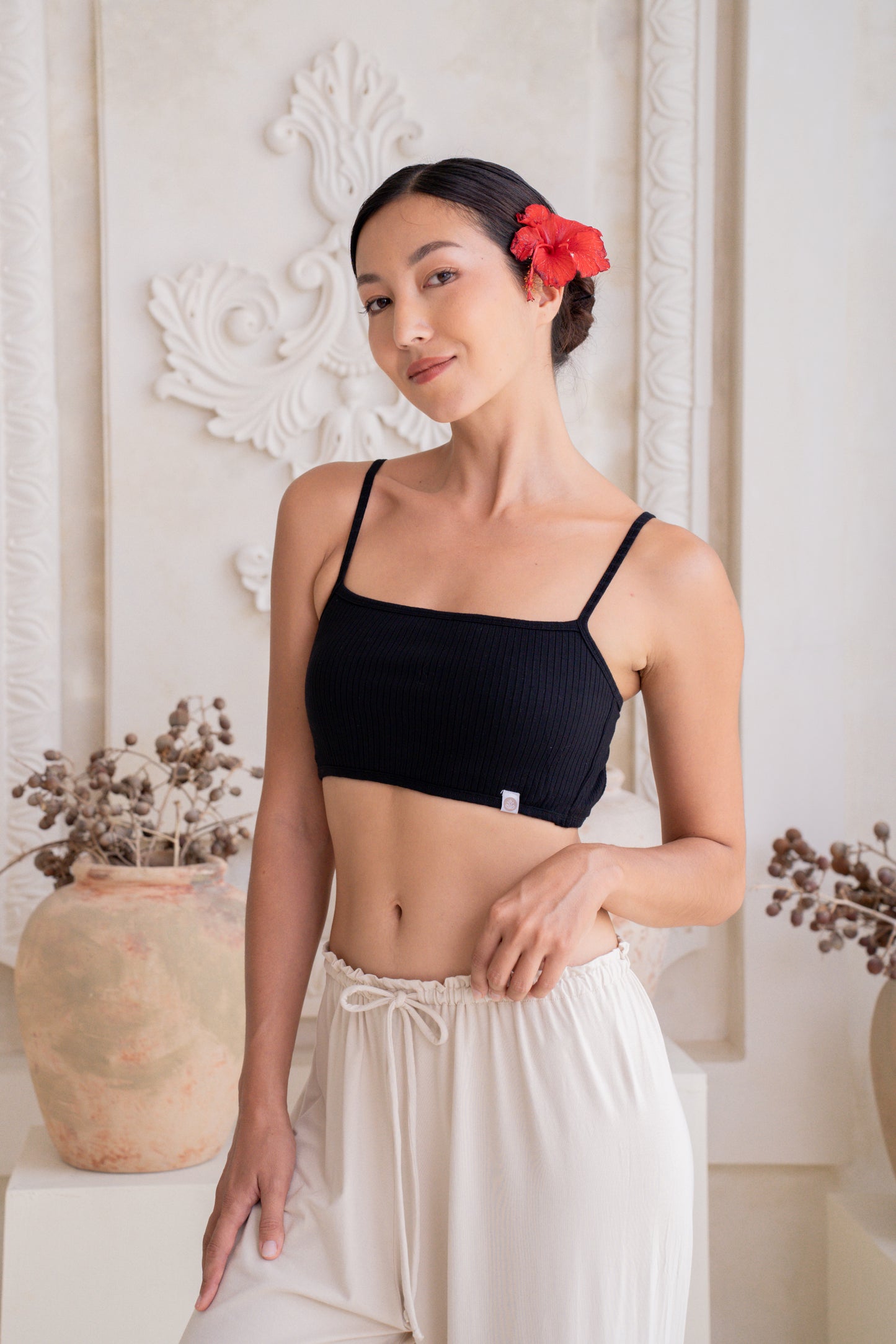 Tara Ribbed Top - Noir
