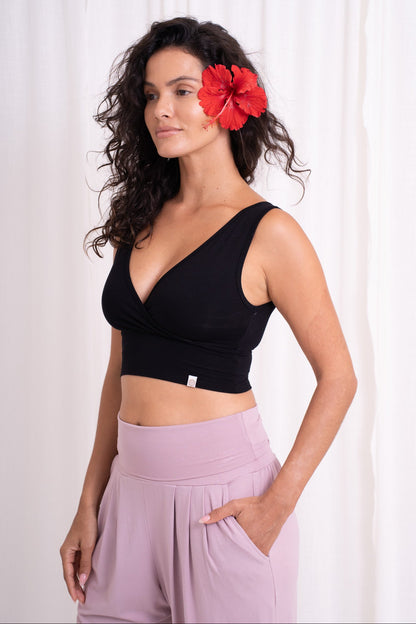 Drishti Wrap Top - Black