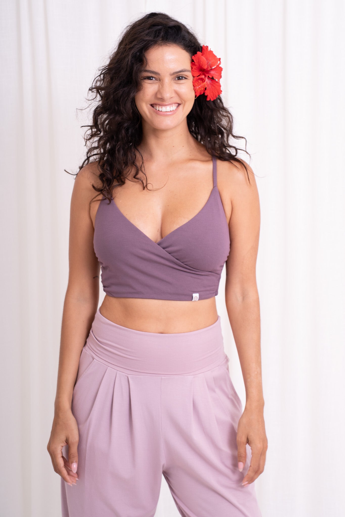 Shanti Wrap Top - Eggplant