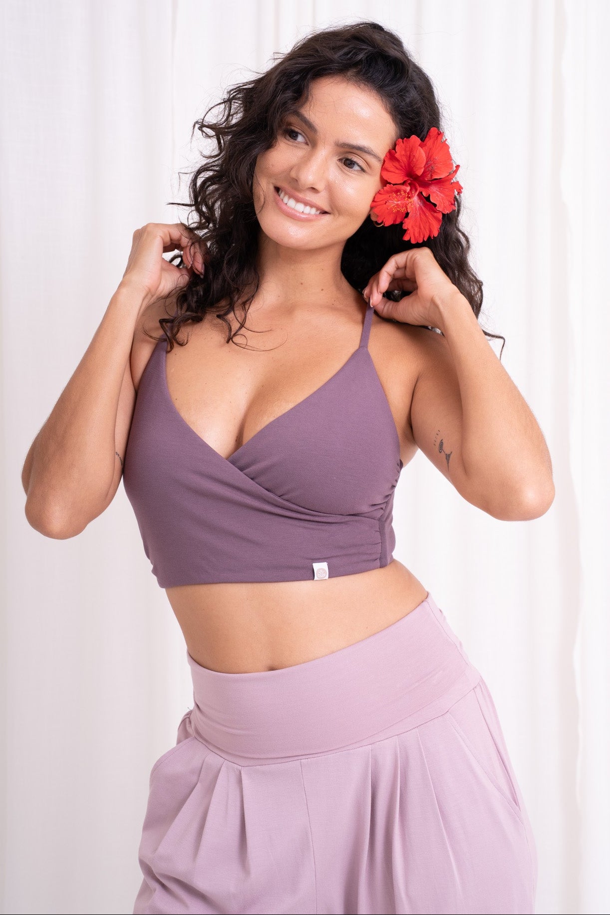 Shanti Wrap Top - Eggplant