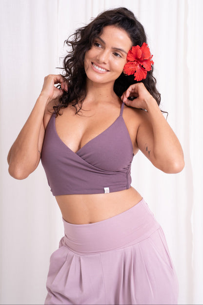 Shanti Wrap Top - Eggplant