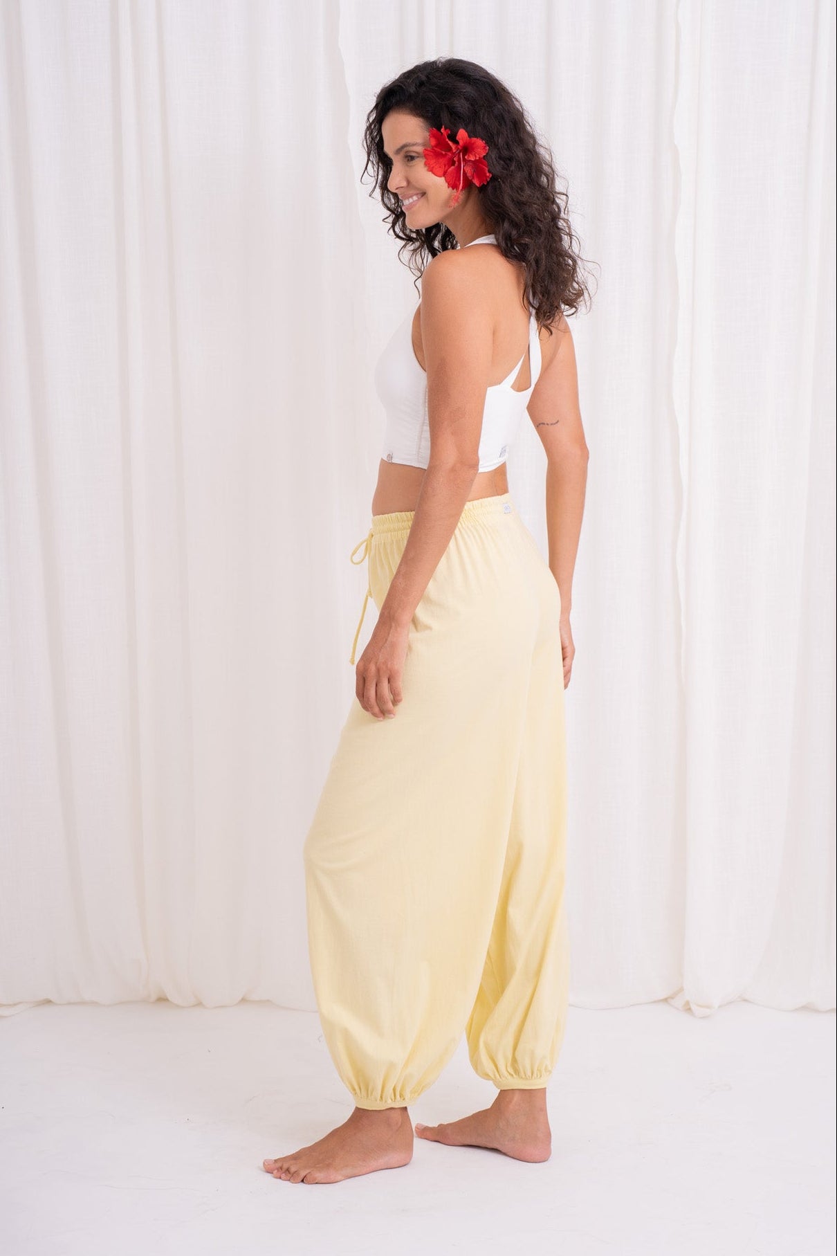 Soma Wide Joggers - Lemon