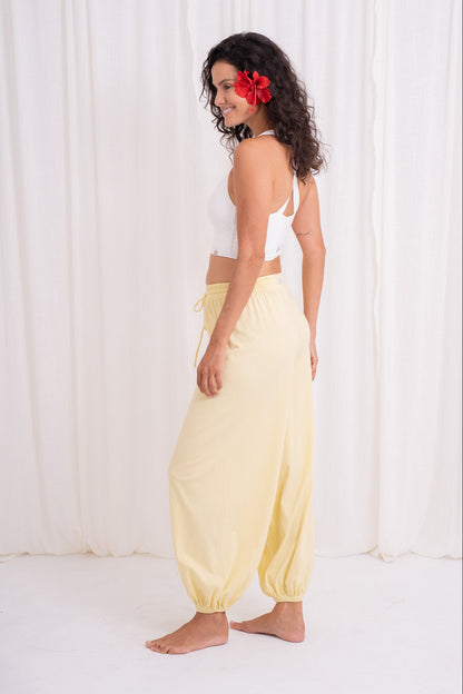 Soma Wide Joggers - Lemon