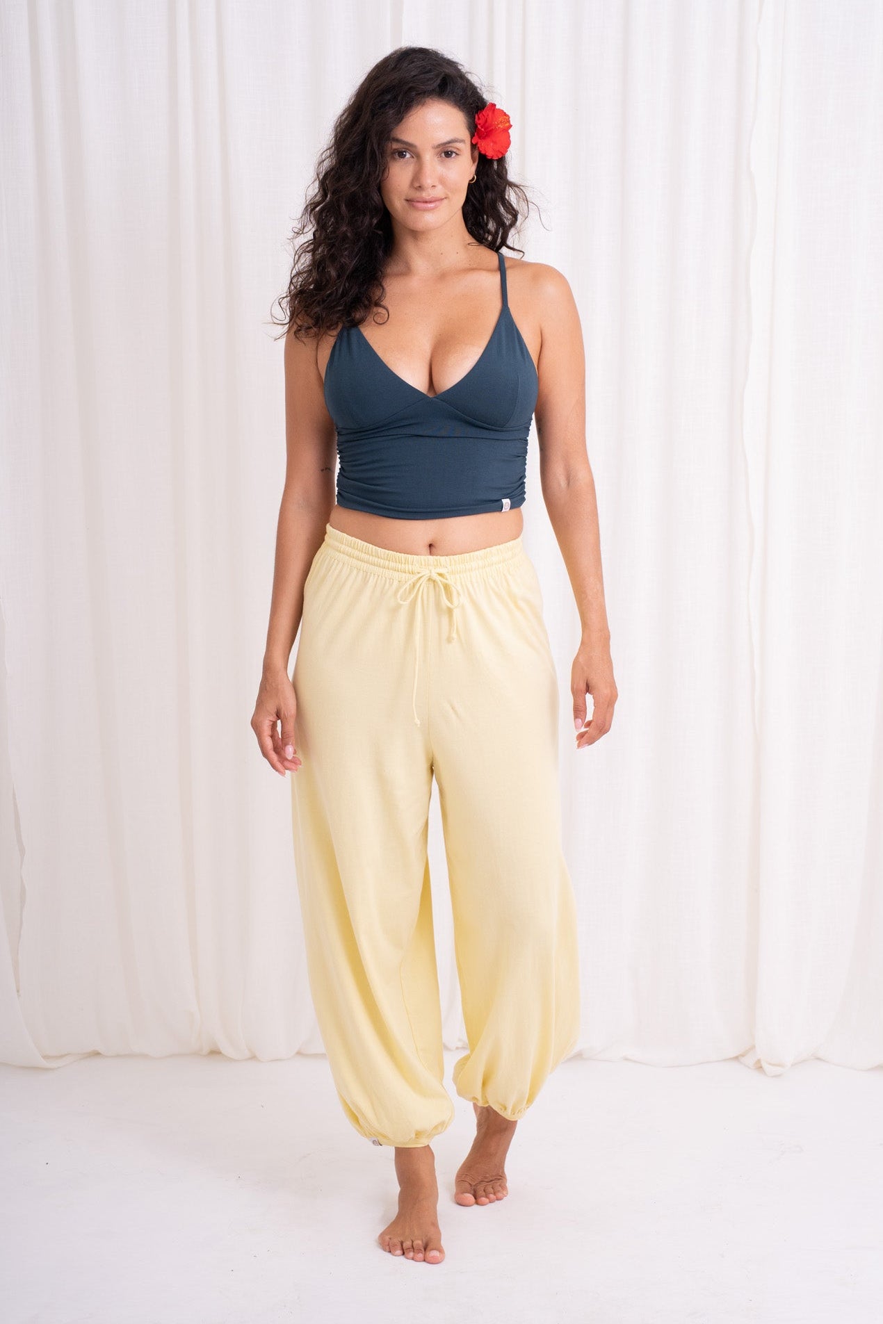 Soma Wide Joggers - Lemon